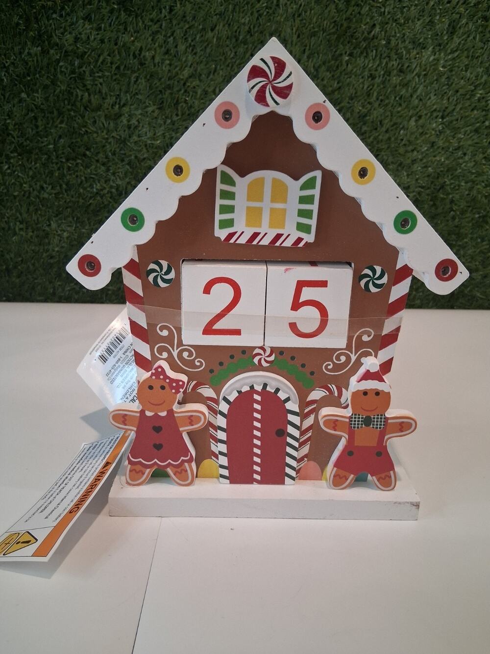 Festive Voice Gingerbread Christmas Countdown Calendar Wood Walgreens New NIB